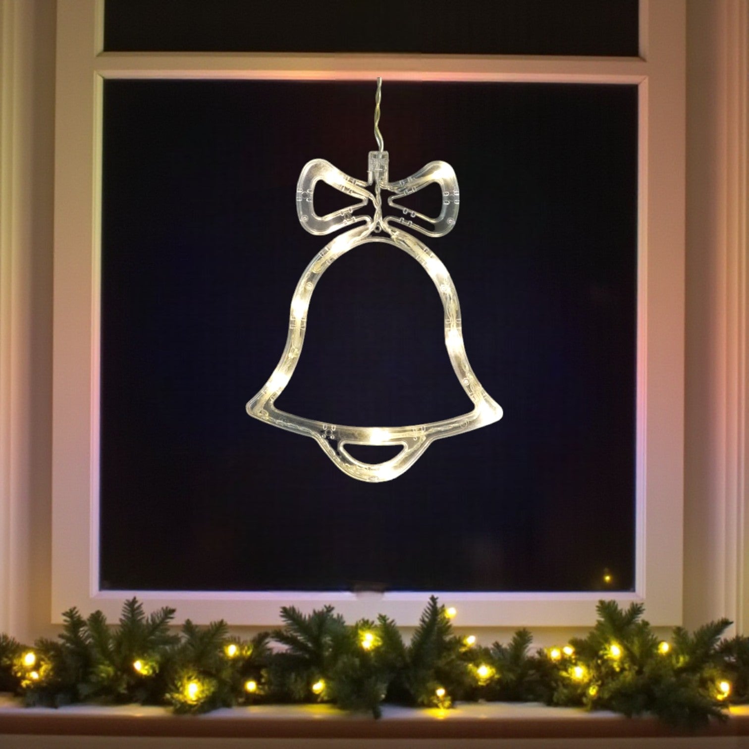 Hanging LED Bell Christmas Window Light
