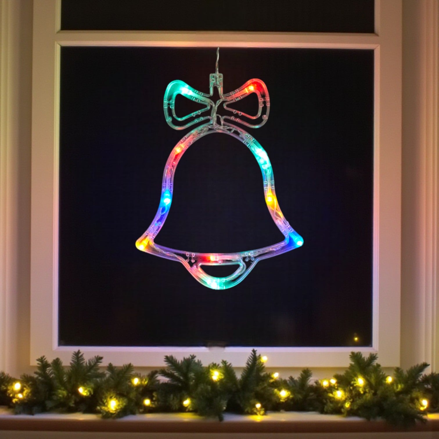 Hanging LED Bell Christmas Window Light
