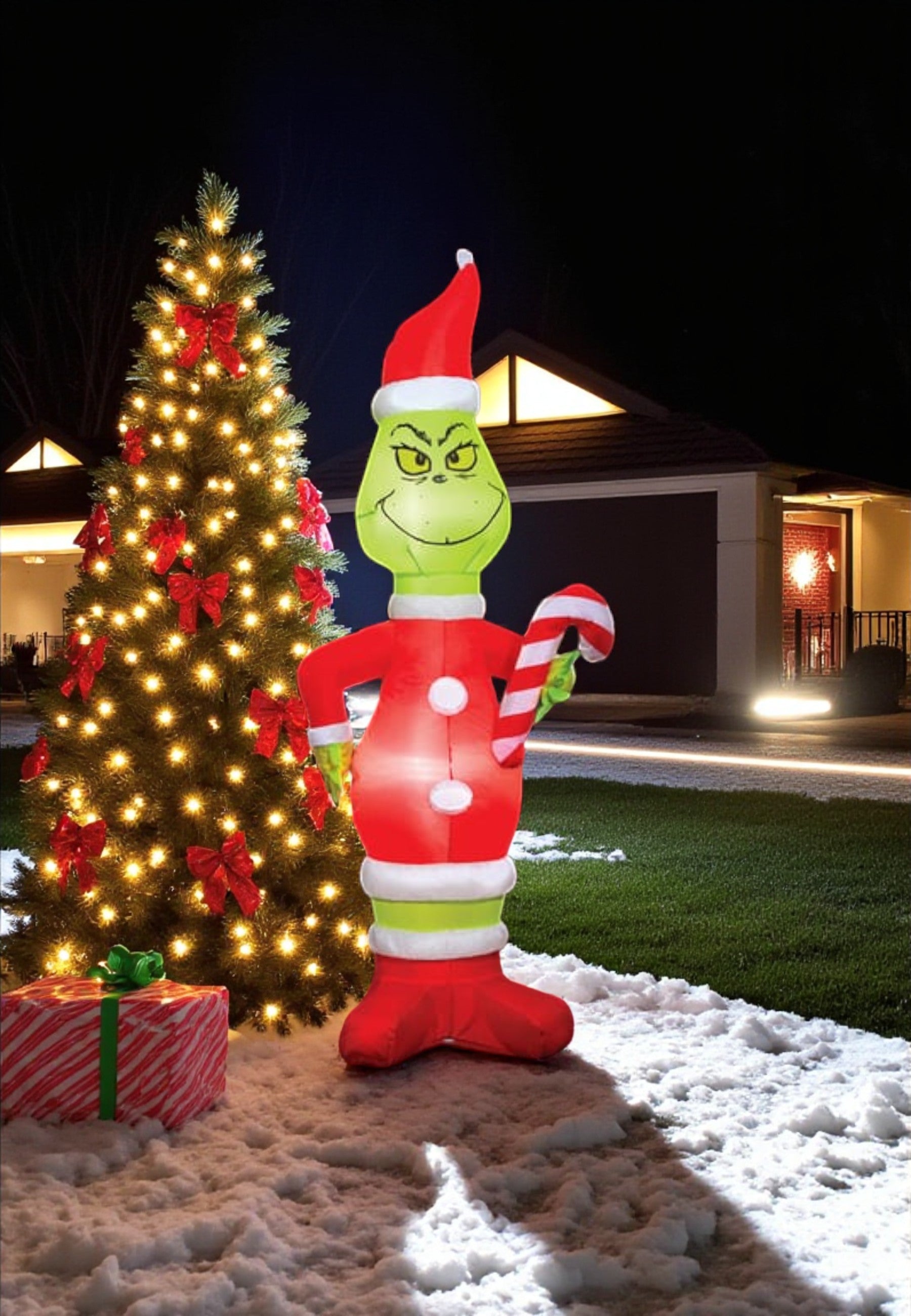 6ft Inflatable Candy Cane Grinch