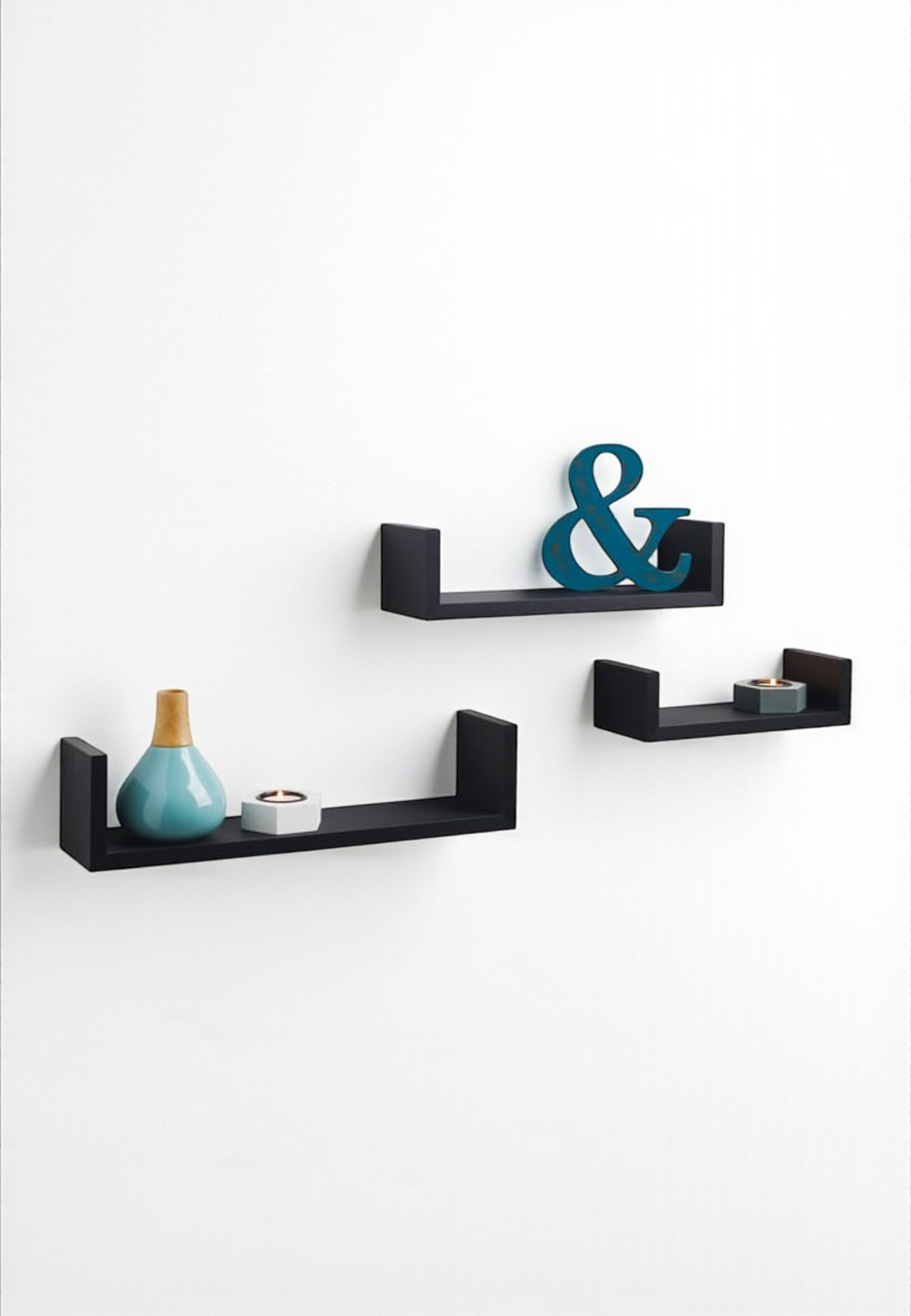Set Of 3 Floating Wall Tray Shelves