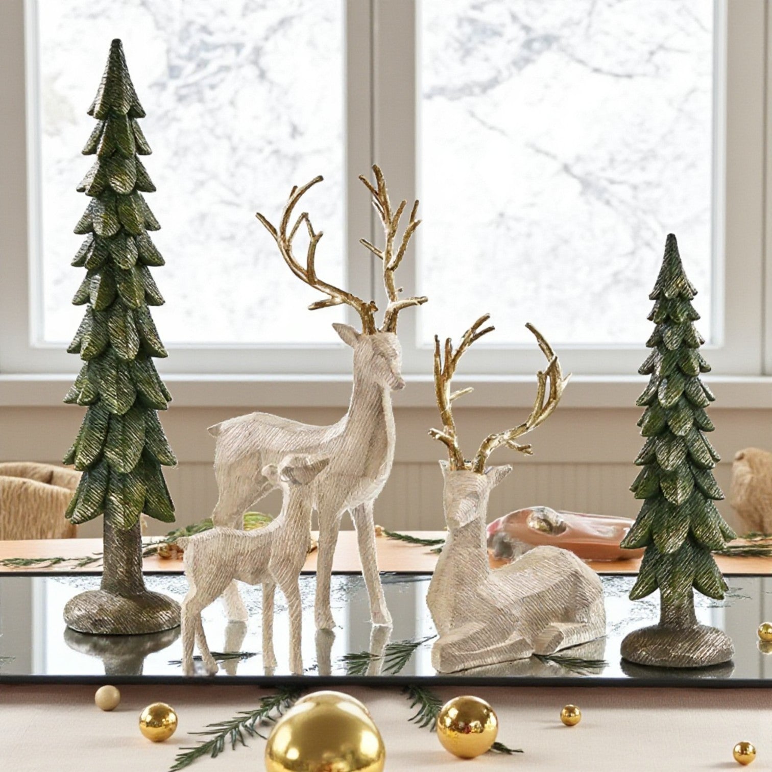 Majestic Woodland Deer Family Ornament