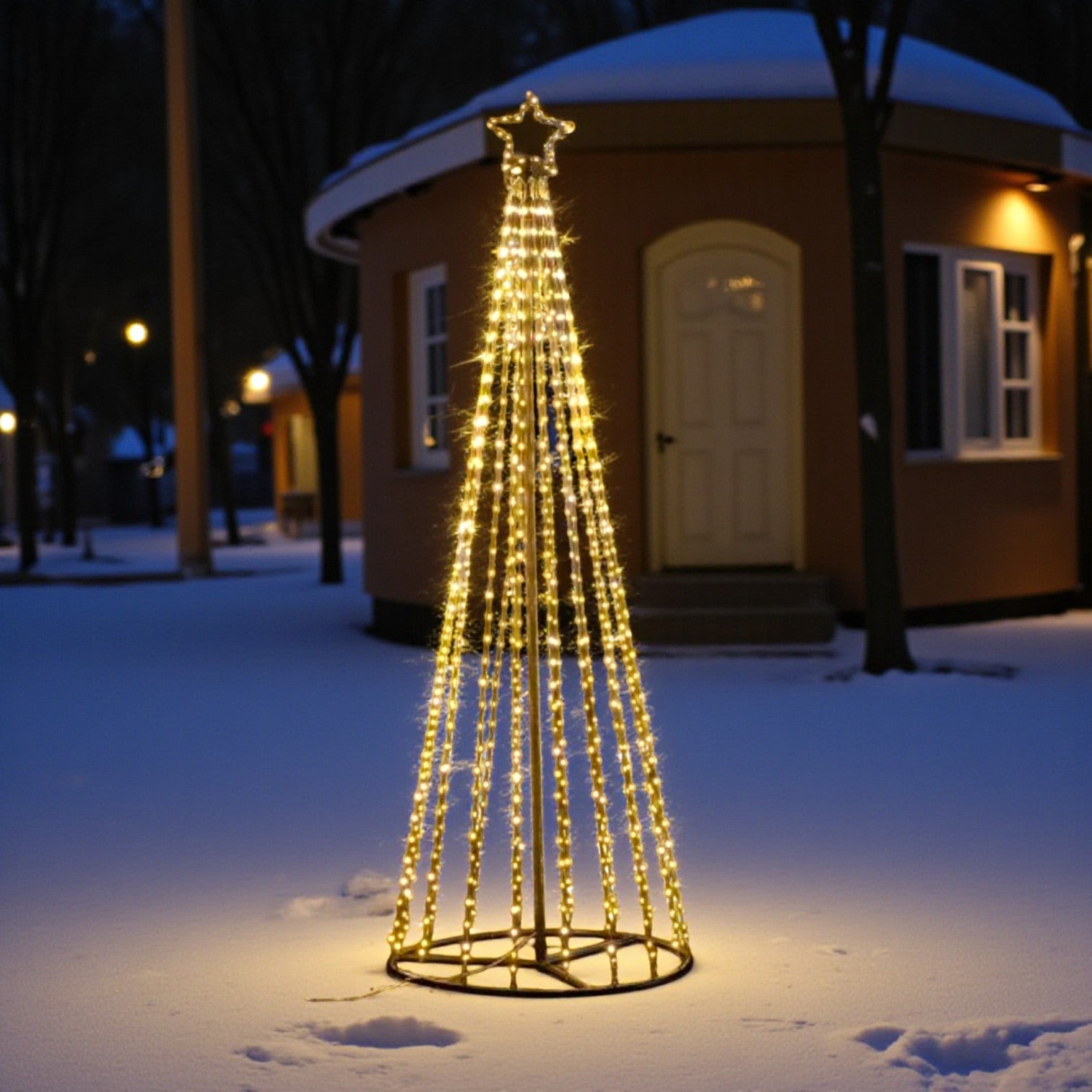 6ft Warm White Light Up Maypole Star Tree