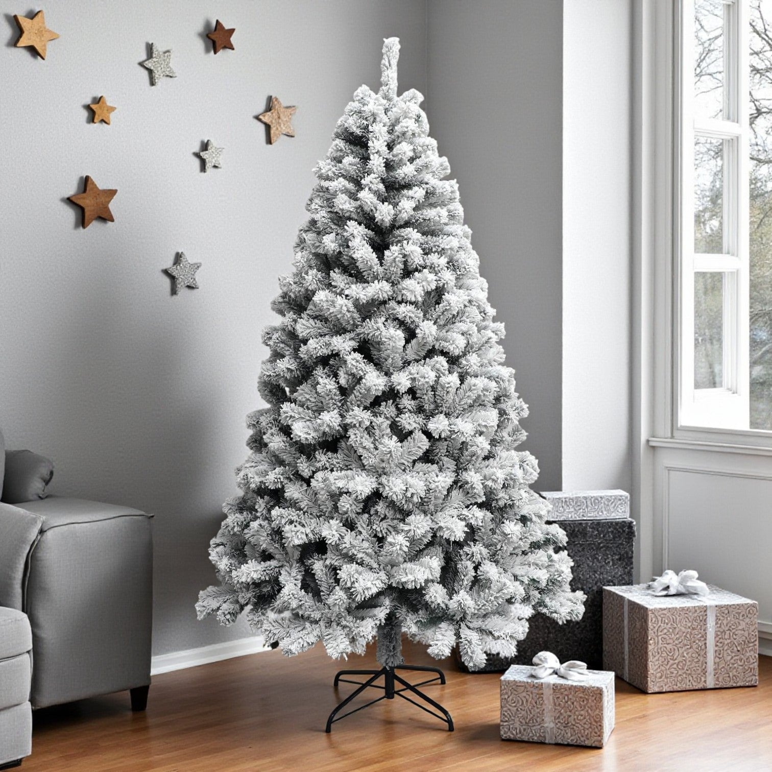 7ft Snowy Flocked Christmas Tree