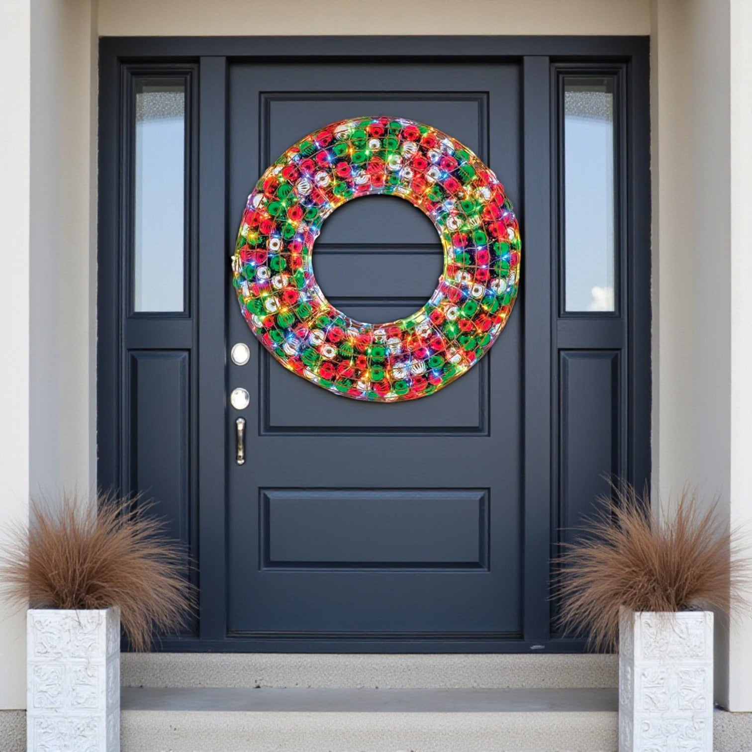 36-Inch LED Traditional Bauble Door Wreath
