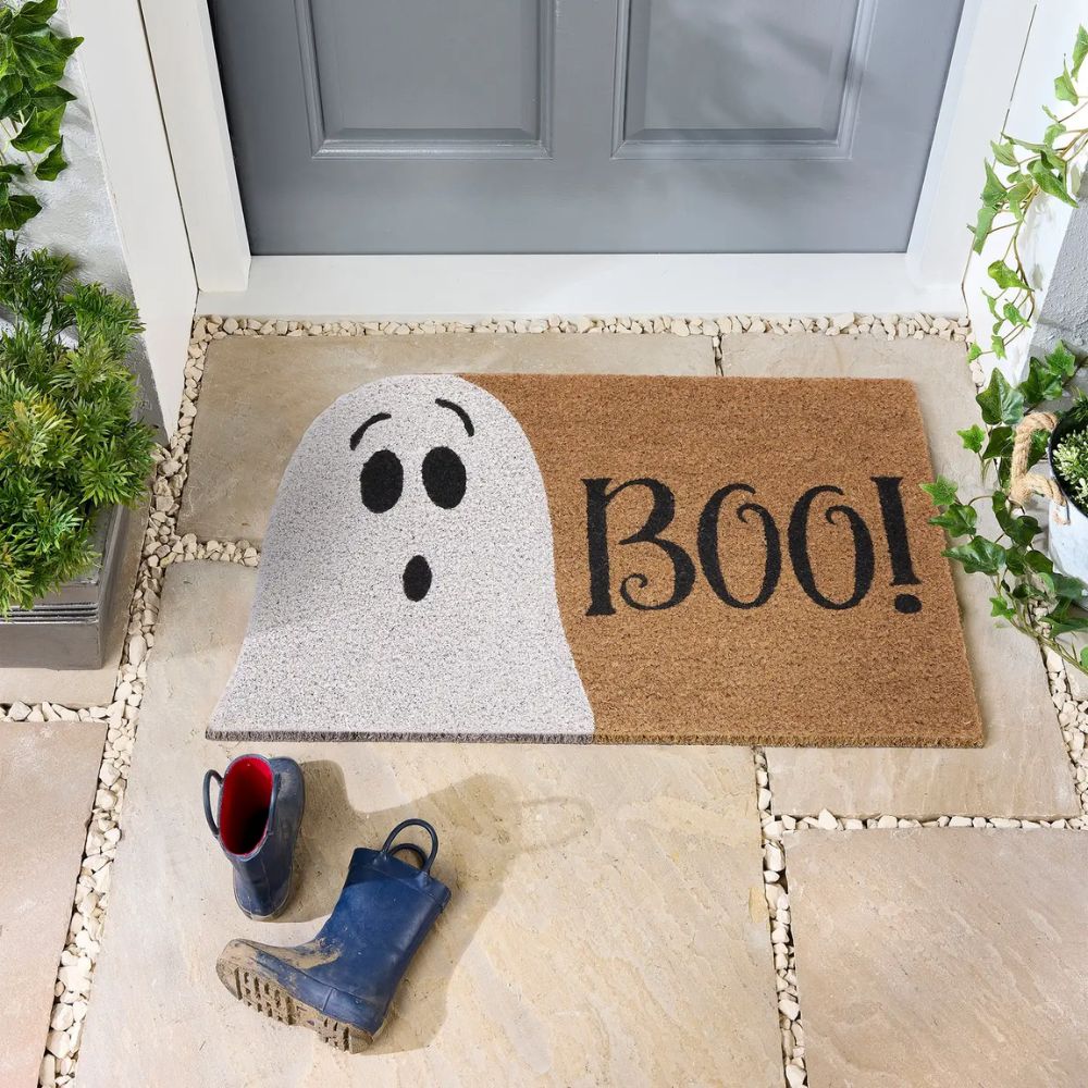 Halloween Ghost Boo Coir Door Mat