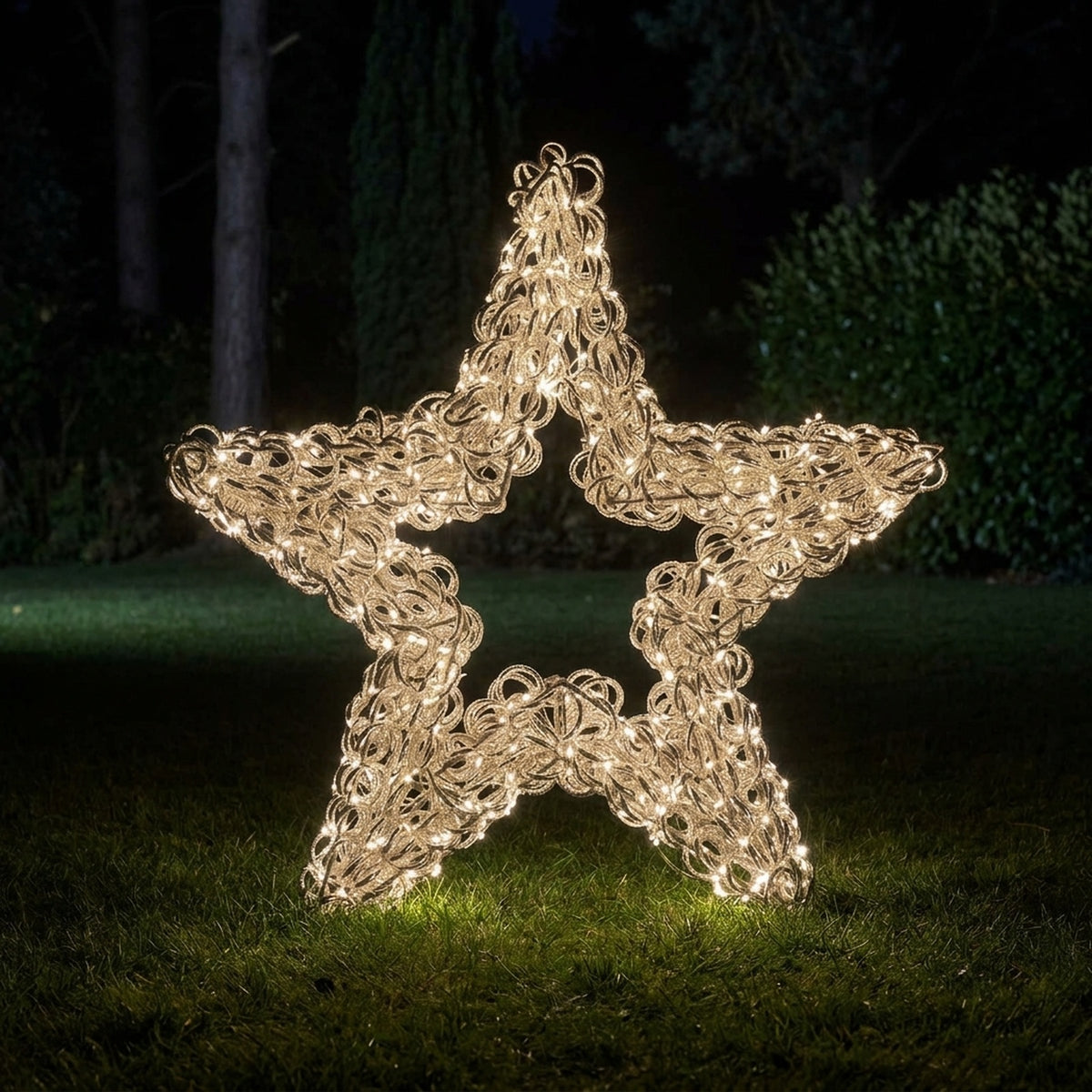 Twinkling Silver LED Christmas Star