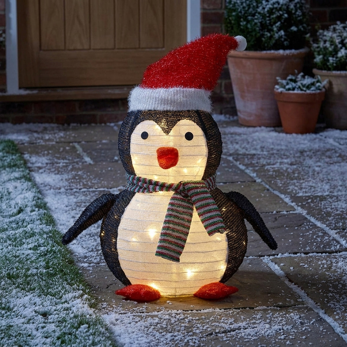 Festive Pop-Up LED Penguin Ornament