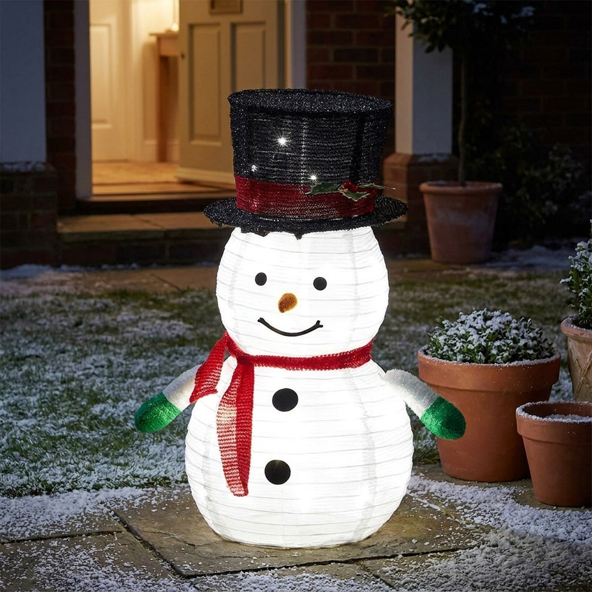 Festive Pop-Up LED Snowman Christmas Decoration