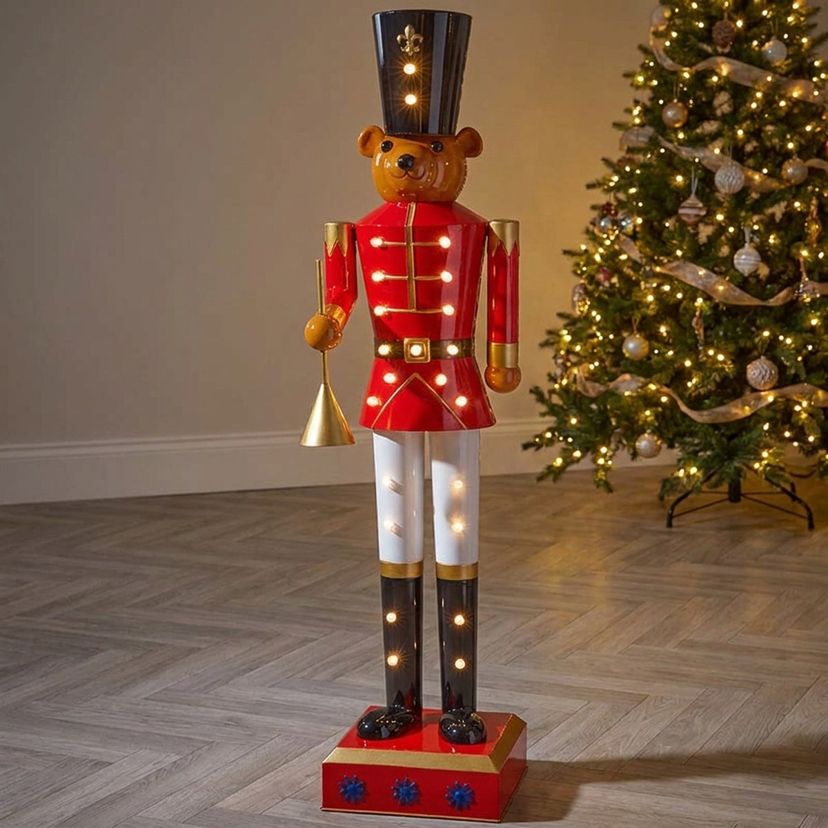 4ft Giant Festive Light-Up Teddy Cracker