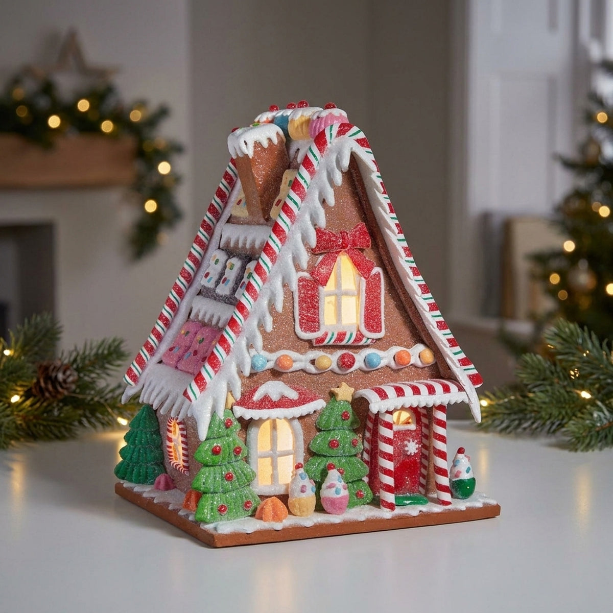 Hand-Painted Christmas Sugar Chalet Light