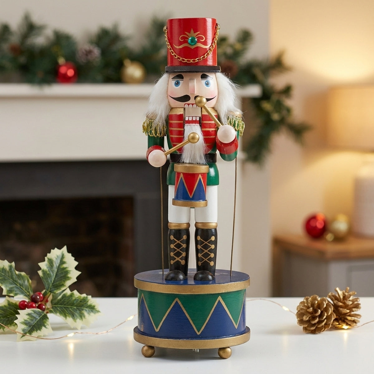 Musical Animted Drummer Nutcracker Ornament