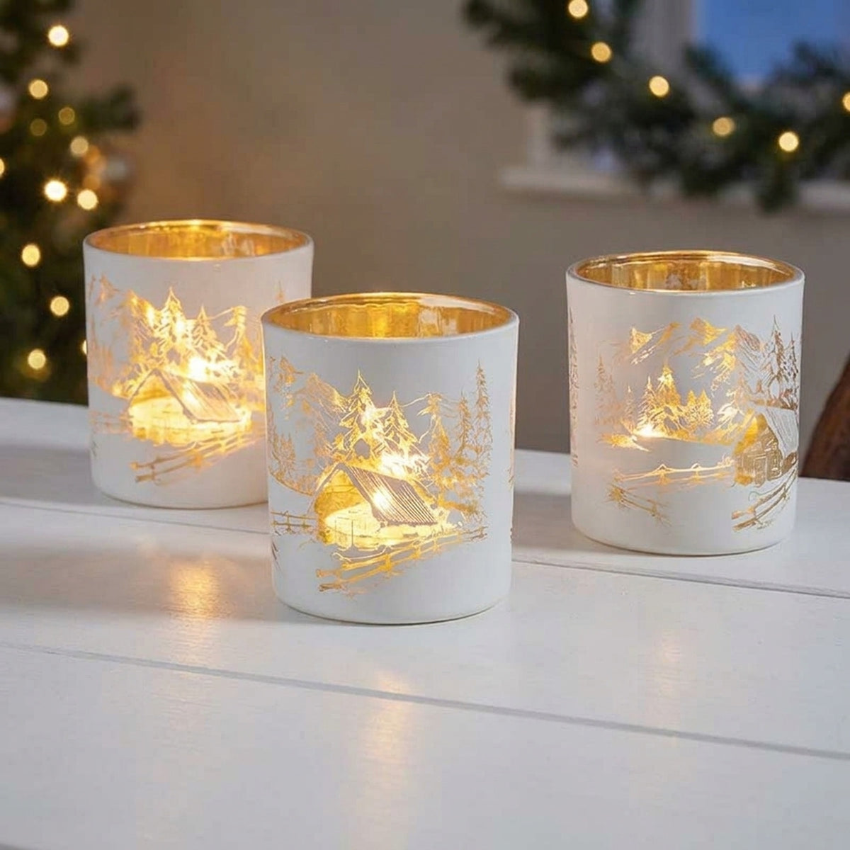 3 Pack Wonderland Intricate Pattern T-Light Holders