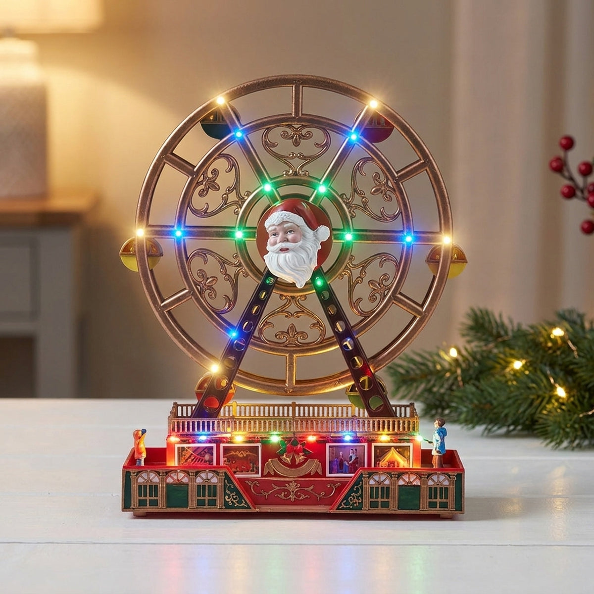 Santa's Ferris Wheel Snow Scene