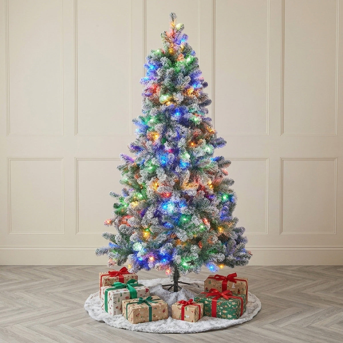 6ft Snowy King Pine Pre-Lit Christmas Tree