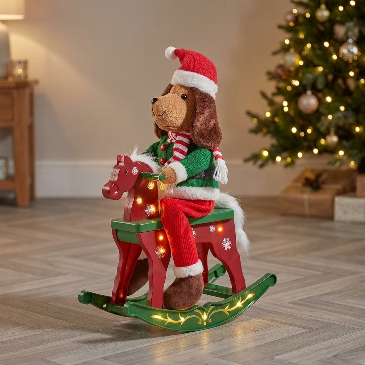 Musical Rocking Puppy Dog Christmas Ornament