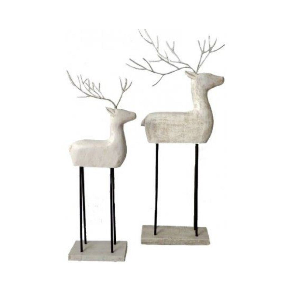 Set Of 2 Distressed Contemporary Reindeers