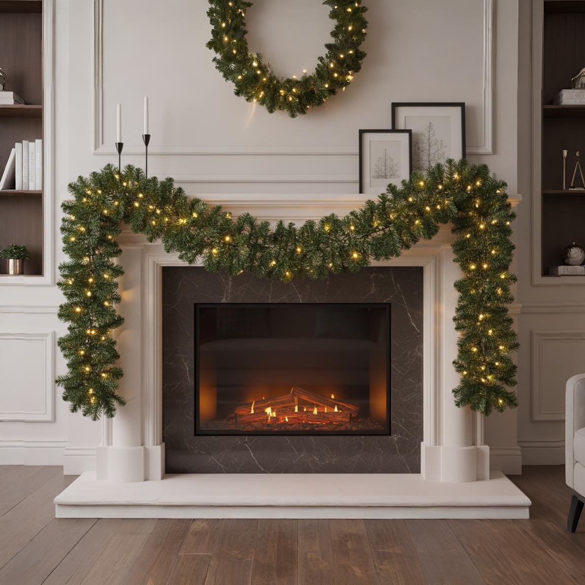 9ft Pre-Lit Heritage Imperial Garland