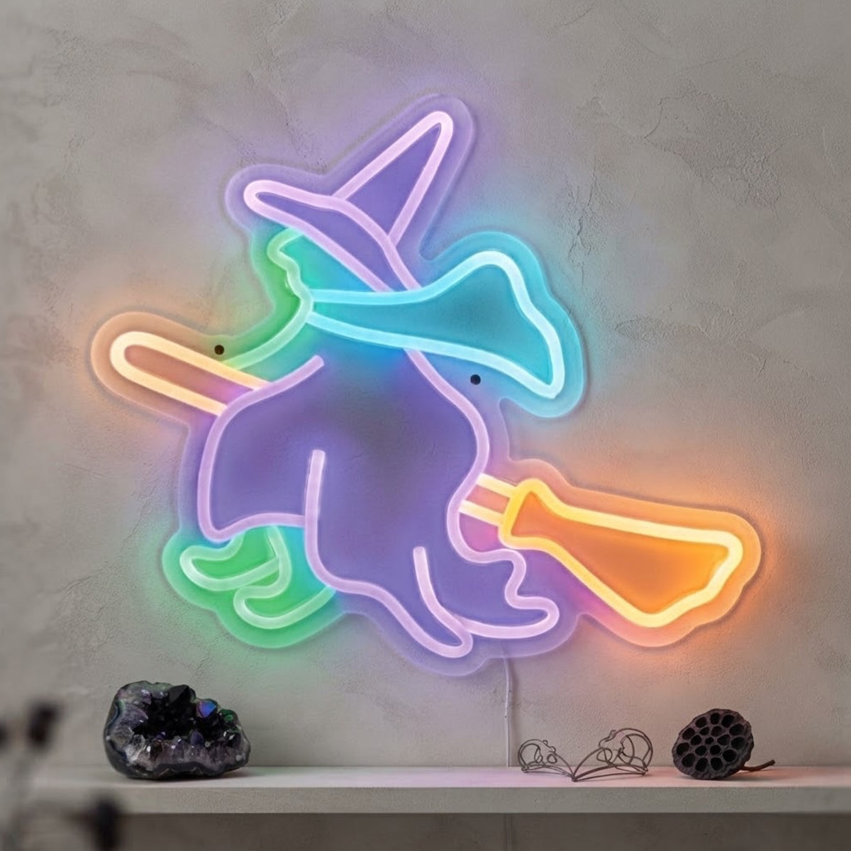 Witch Shaped Halloween LED Wall Light