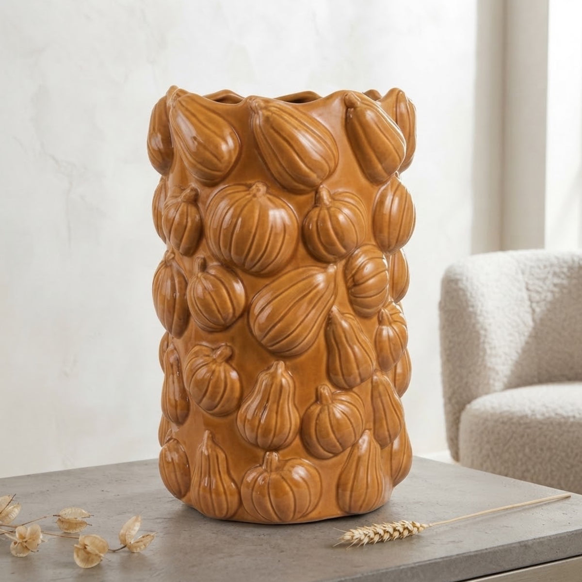 Burnt Harvest 3D Pumpkin Vase