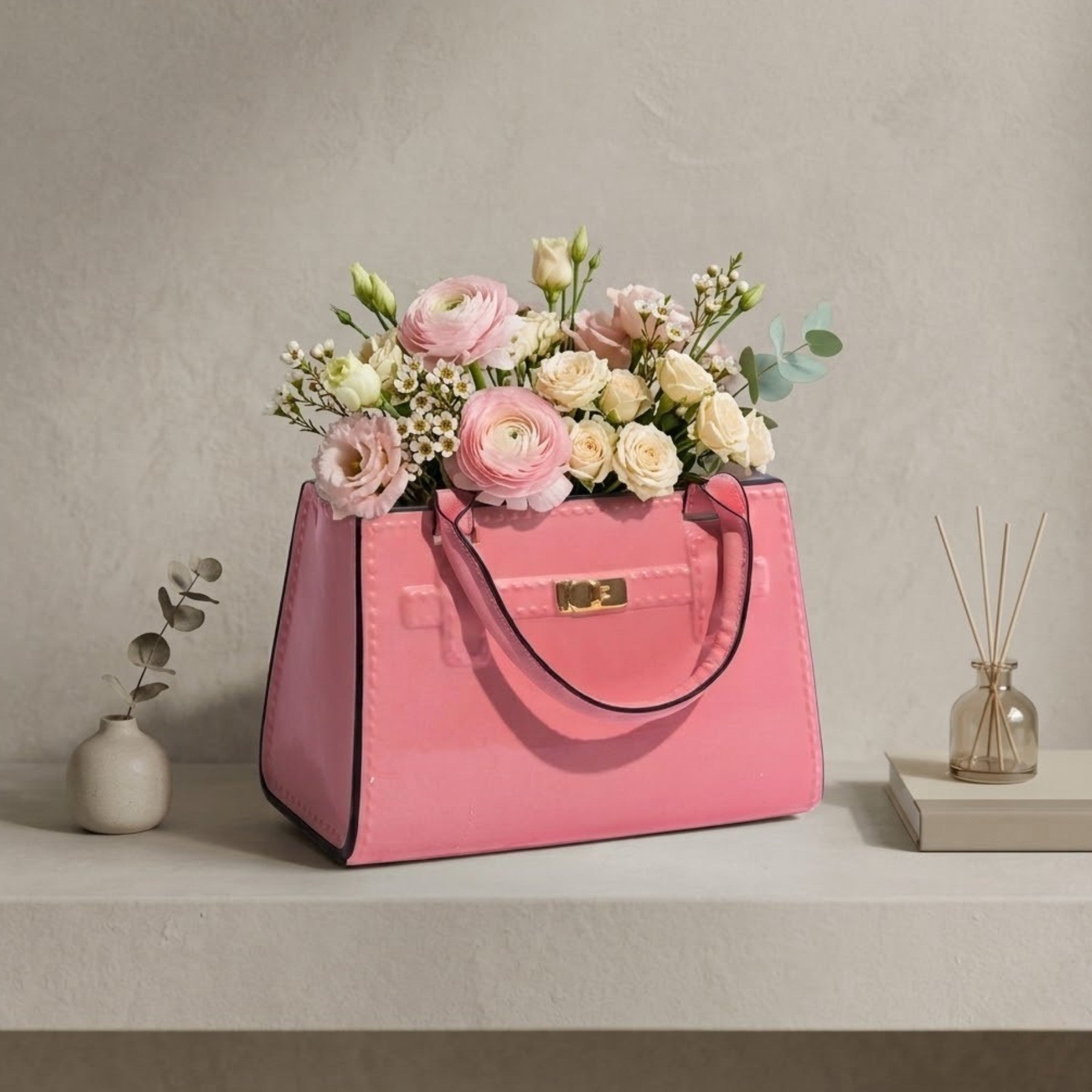 Peony Decorative Handbag Vase