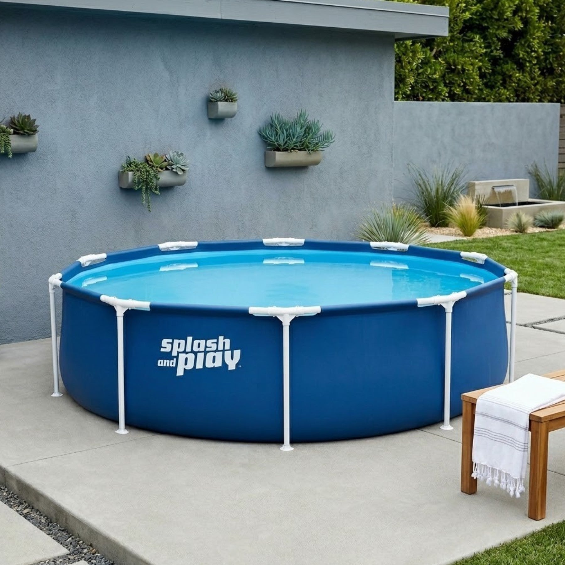 10ft x 30in Dark Blue Round Steel Pro Above Ground Pool