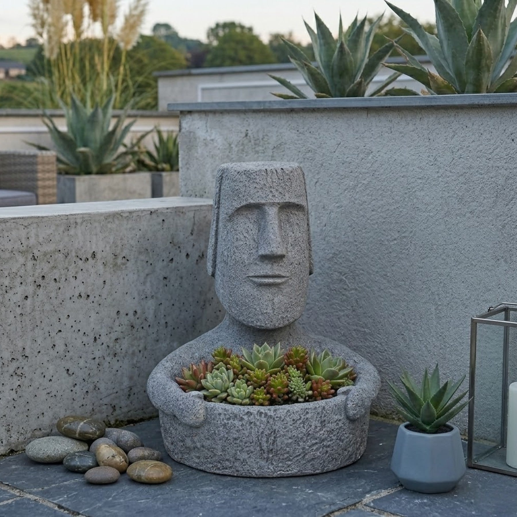 Easter Island Garden Planter Pot