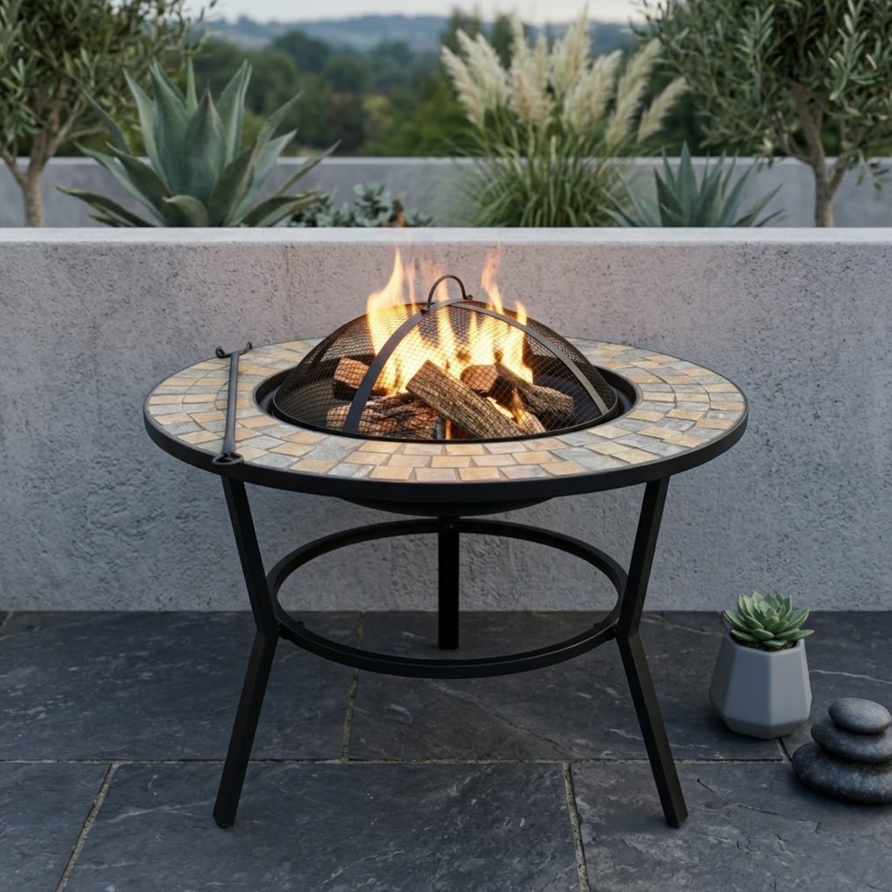 Montage Mosaic Round Fire Pit