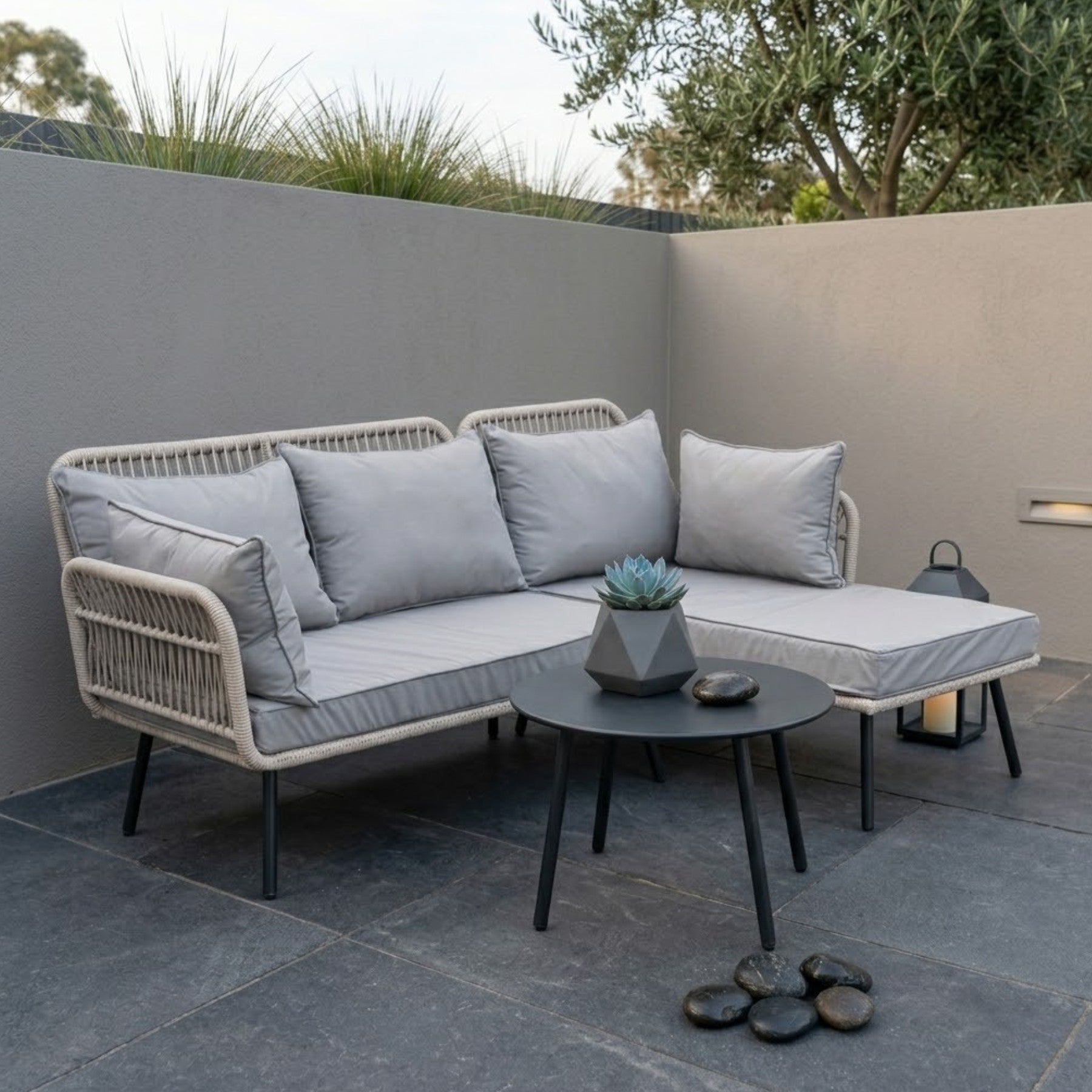 Maison L-Shaped Outdoor Garden Chair Set
