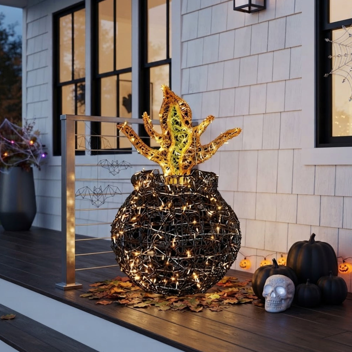 3D Soft Acrylic Witch Cauldron LED Decor