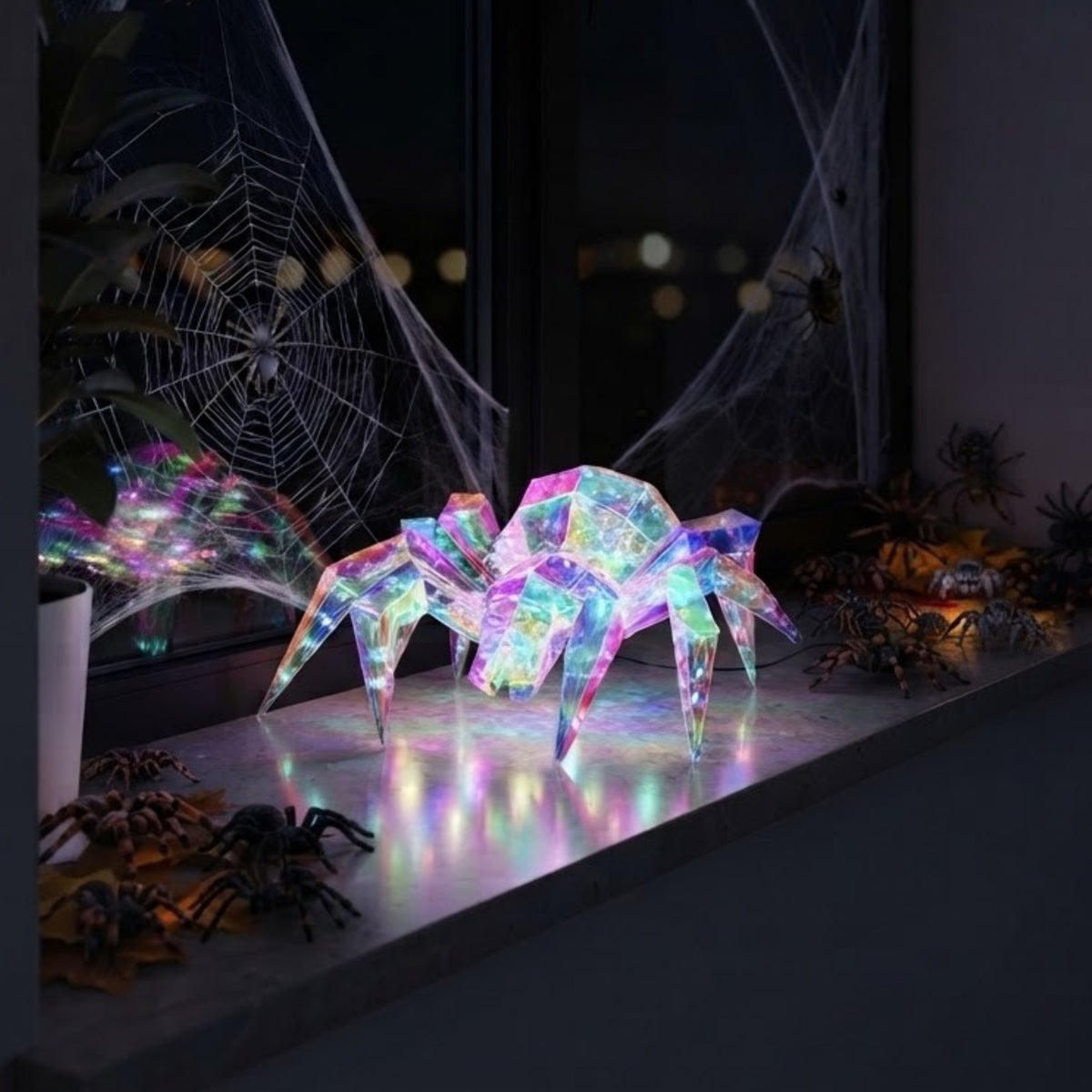 Illuminated Crystal Spider Decoration