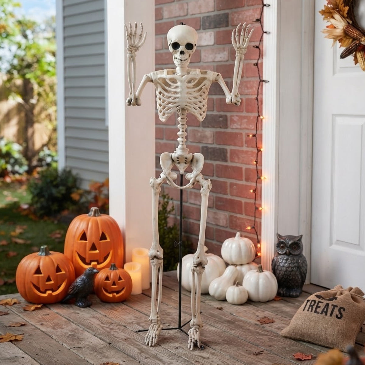 Spooky Standing Posable Skeleton