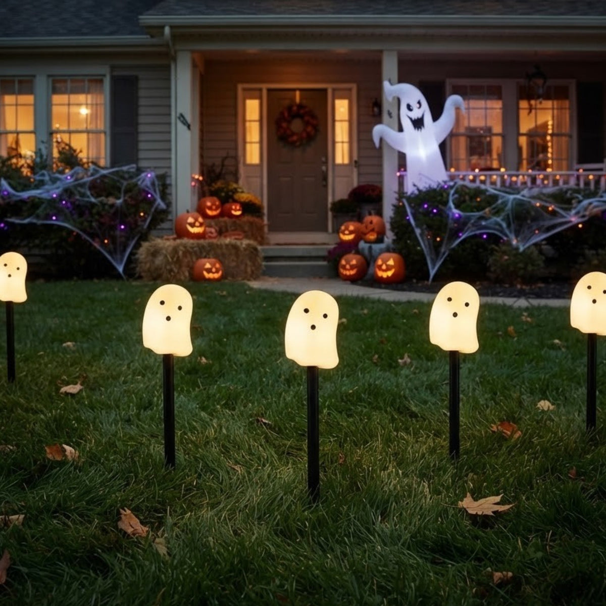 5 Pack Halloween Ghost Stake Lights