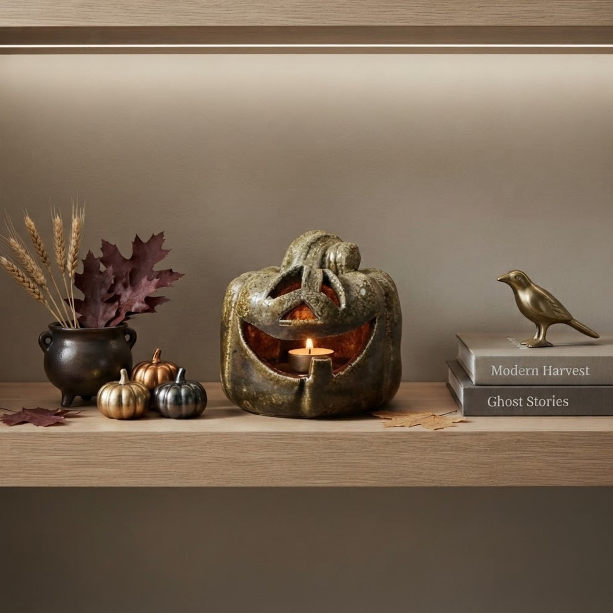 Glazed LED Jack O’Lantern Statement Light