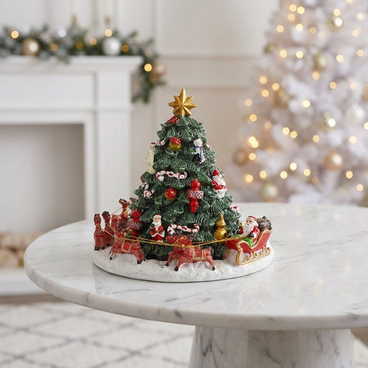 Musical Revolving Santa Sleigh & Christmas Tree
