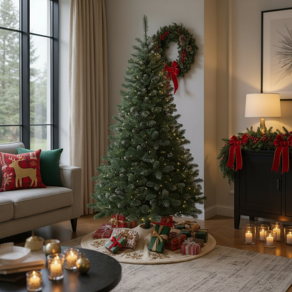 7ft Heritage Pre-Lit Changing Glow Christmas Tree