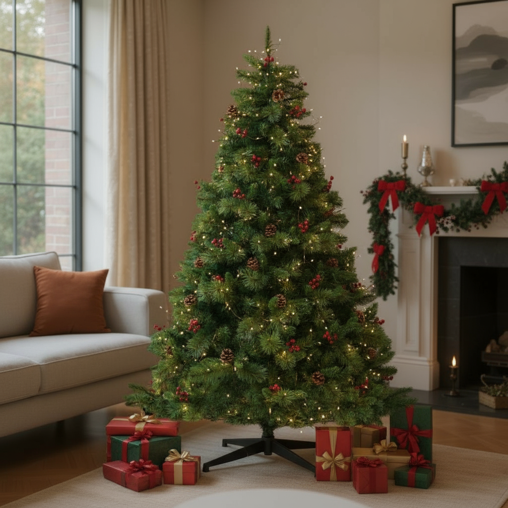 7ft Grand Pine Berry Christmas Tree