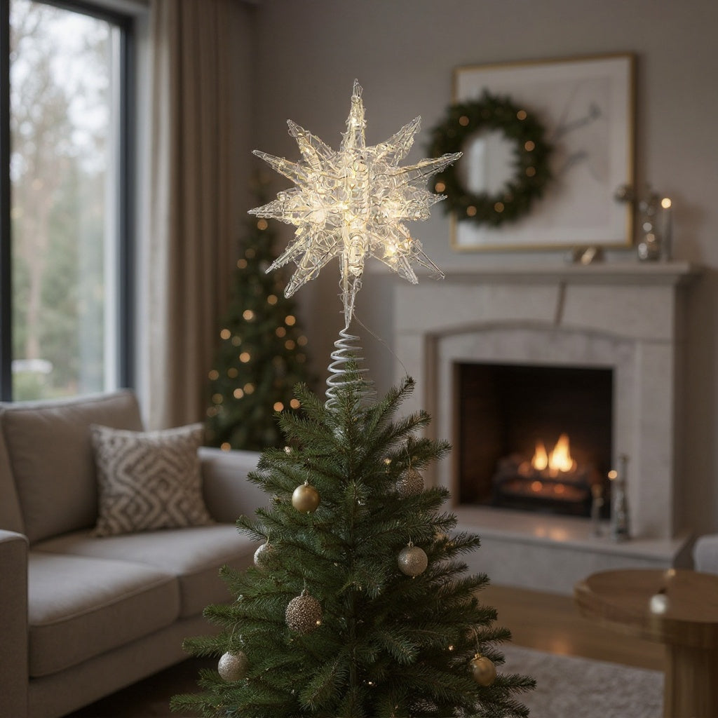 Light Up Heritage Star Christmas Tree Topper