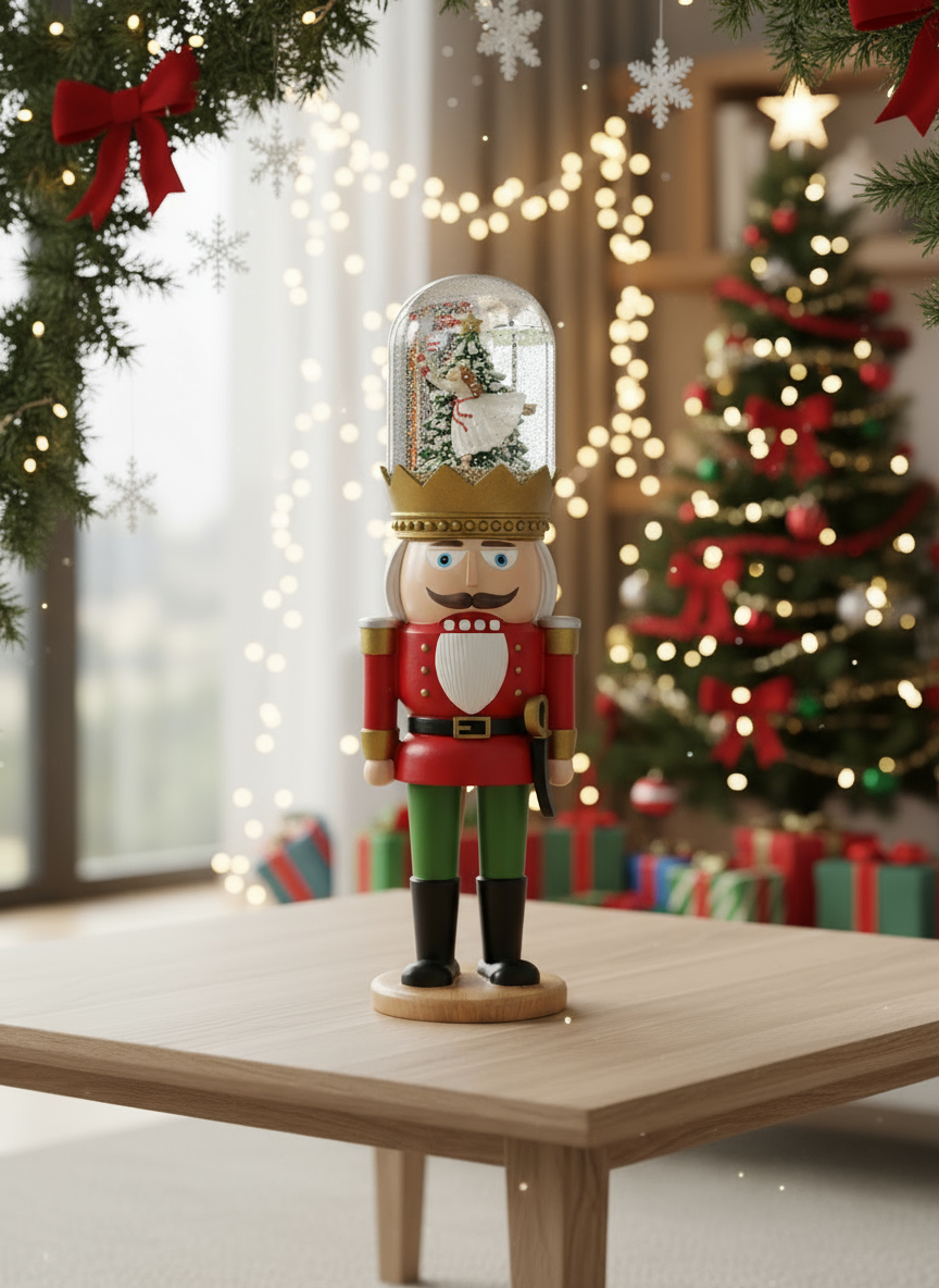 Standing Nutcracker Snowglobe Ornament