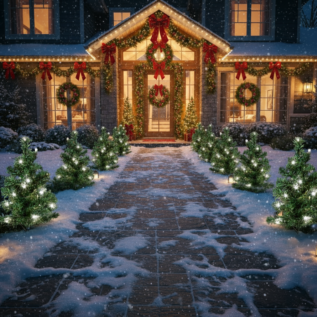 Set Of 6 Light Up Mini Tree Path Lights