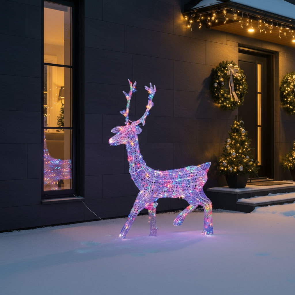 1.4m Light Up Twinkling Acrylic Stag