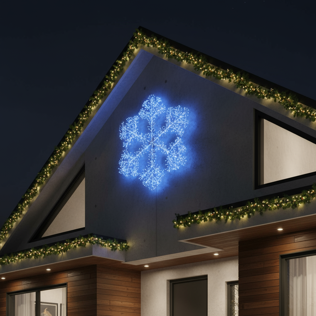1.2m LED Starburst Snowflake Wall Light