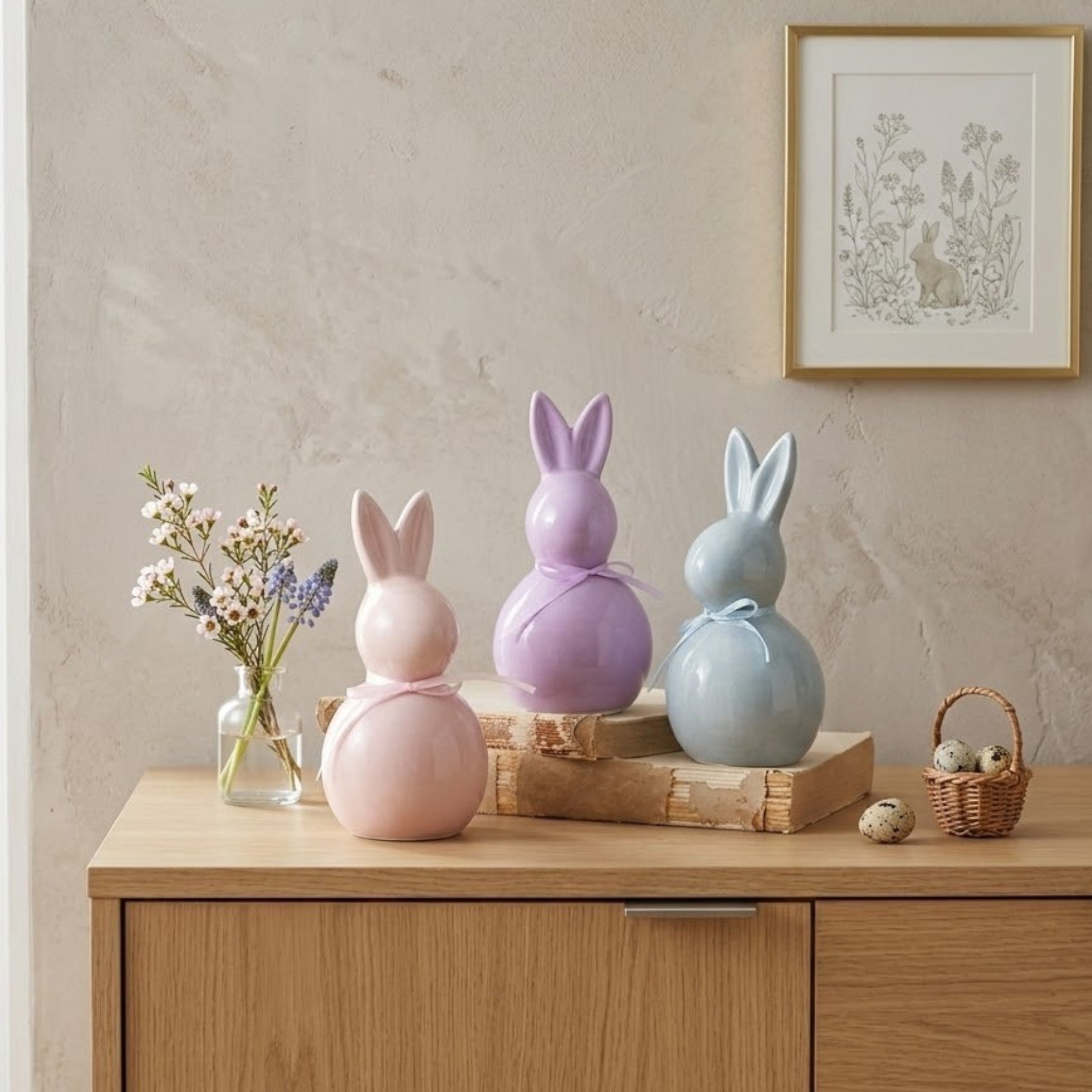 Springtime Trio Bunny Ornaments