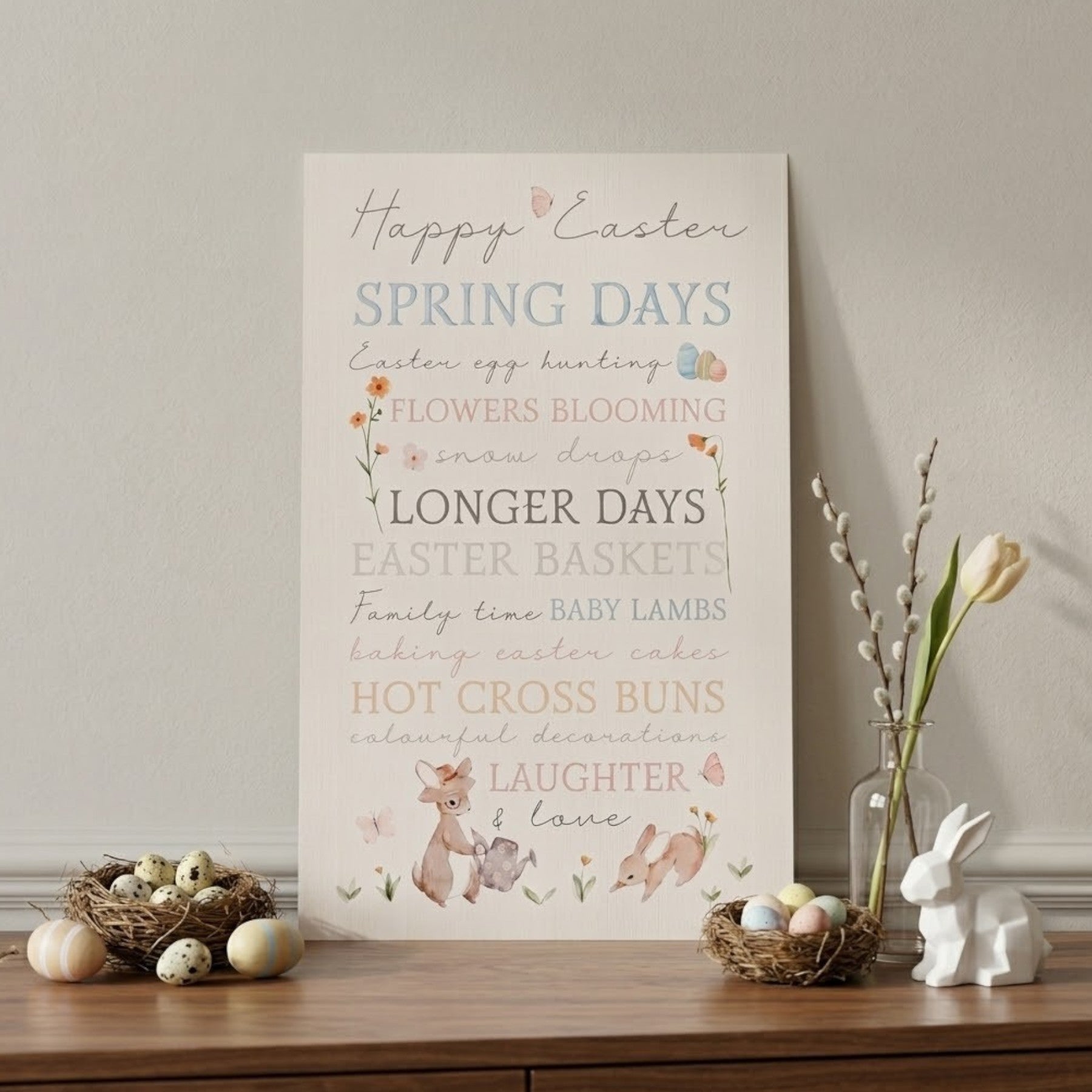 Spring Days Happy Easter Plaque