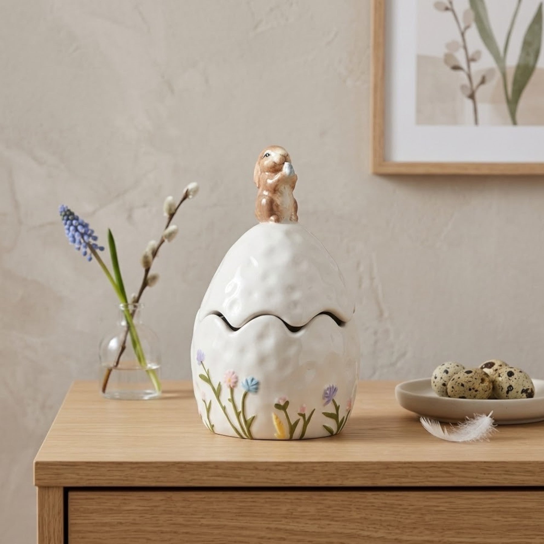 Bunny On Easter Egg Jar