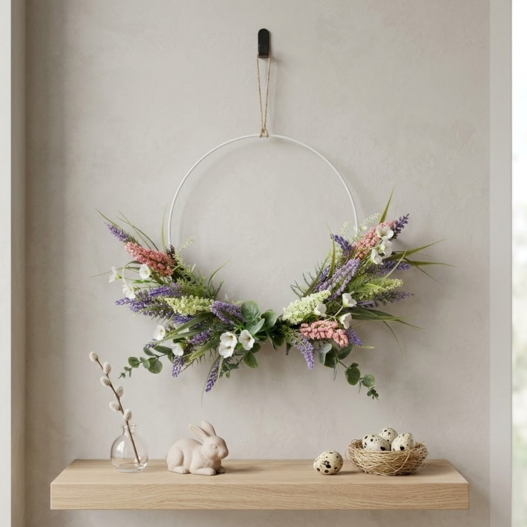 Floral Hoop Artificial Spring Wreath