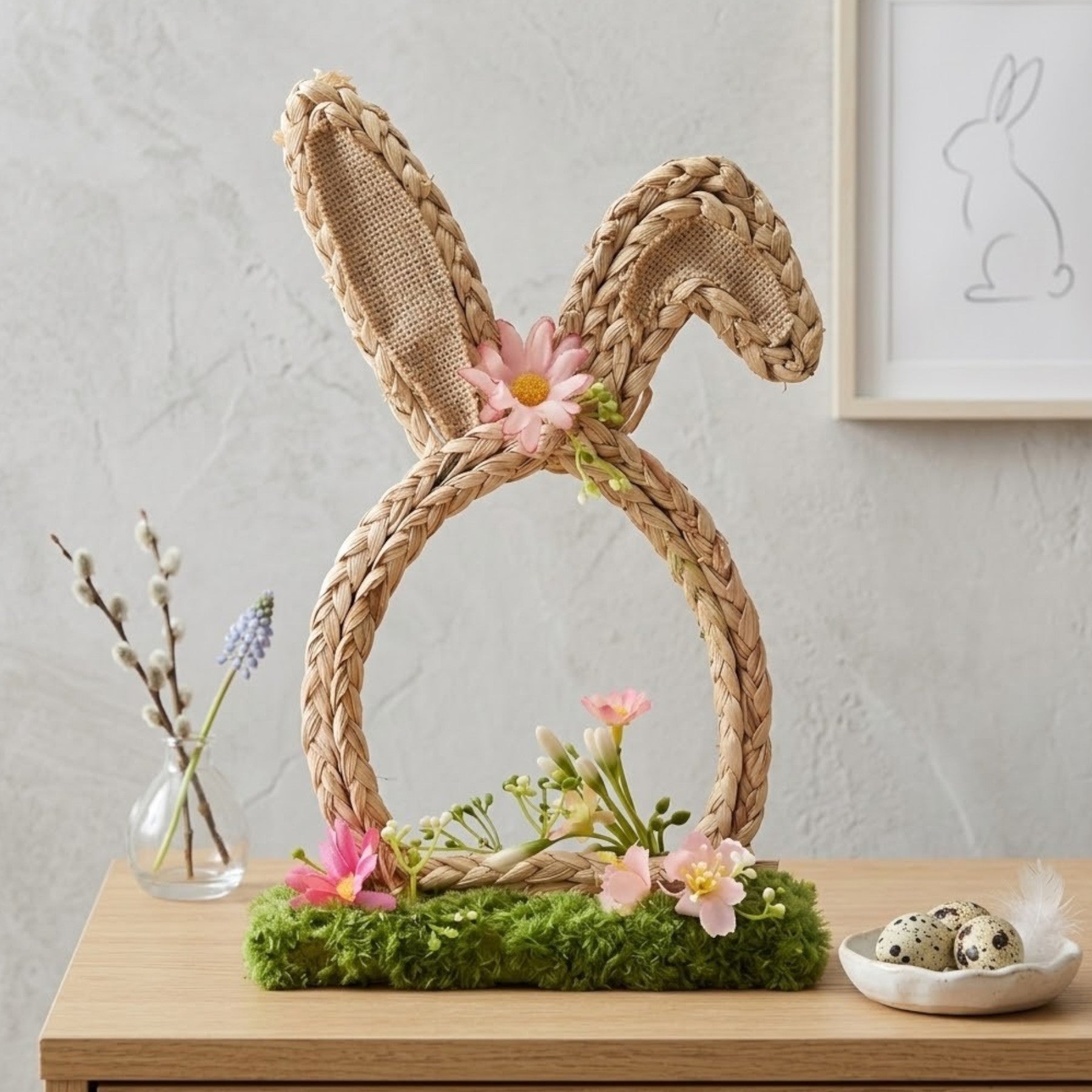 Woven Bunny Ears Floral Decoration