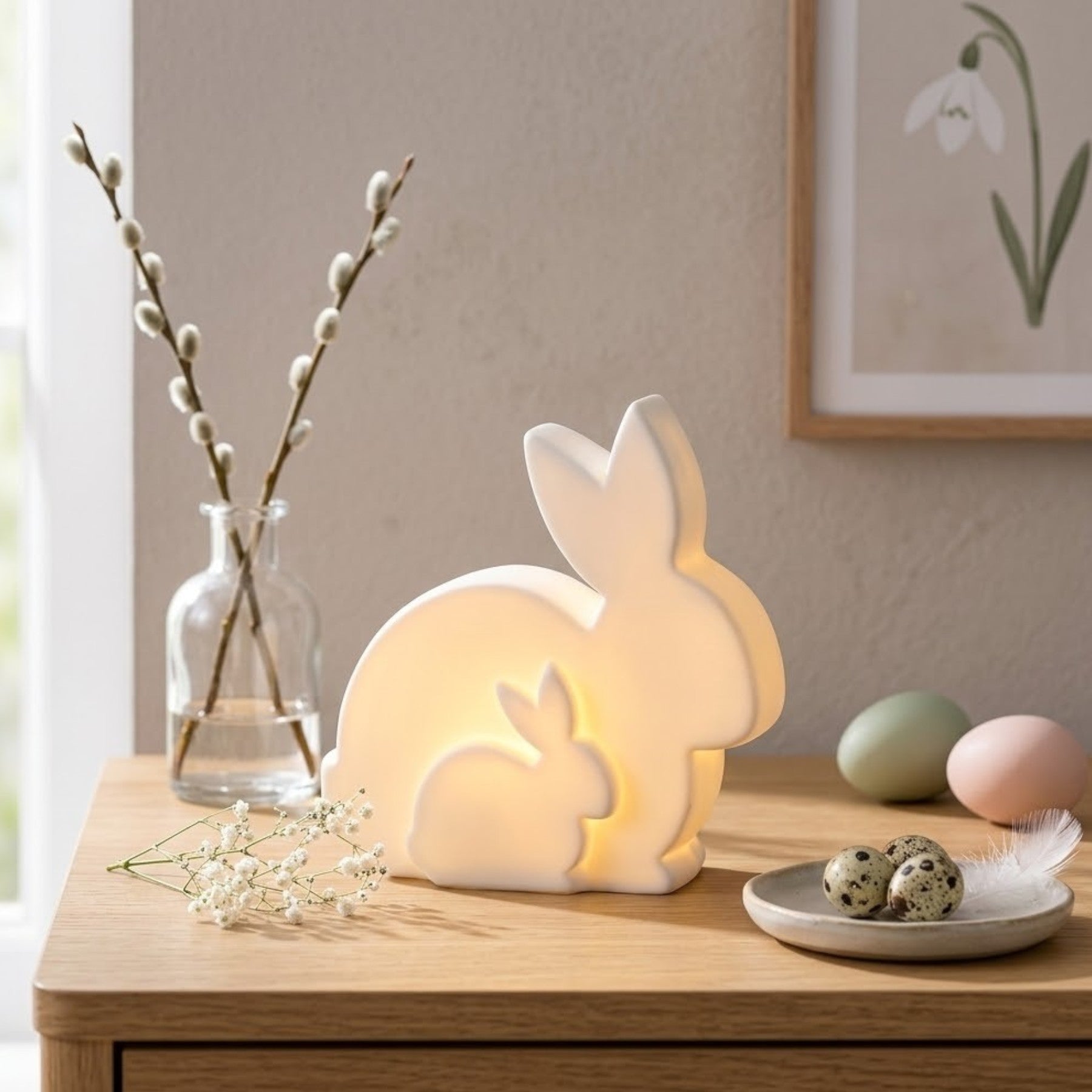 Springtime Bunnies Light Up Decoration