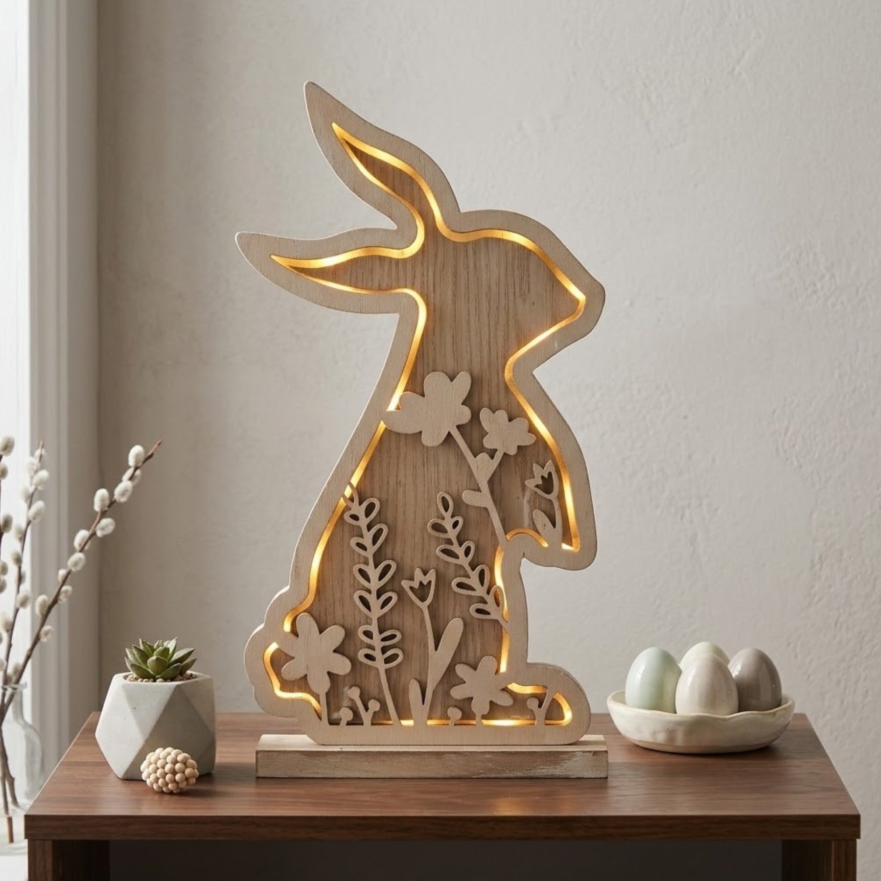 Wooden Standing Light Up Bunny