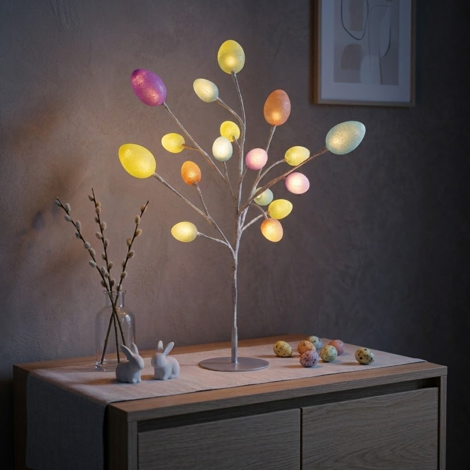 Springtime Easter Egg LED Birch Tree