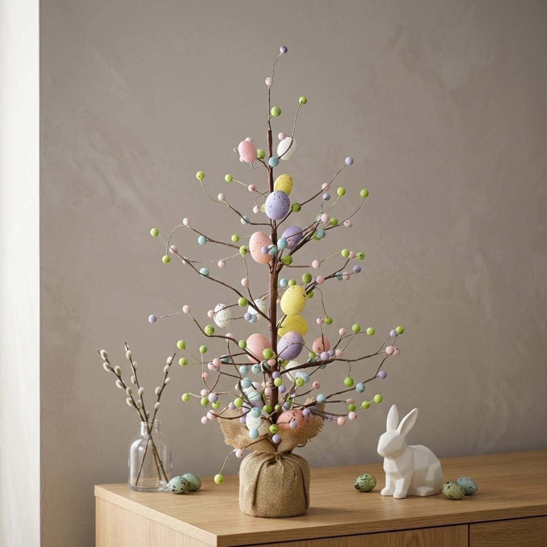 Springtime Tall Easter Egg Decorated Tree